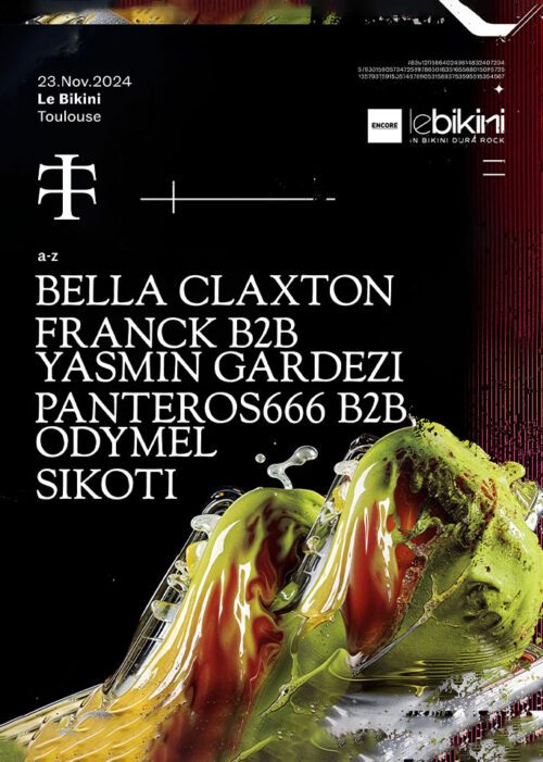 TELETECH : Franck b2b Yasmin Gardezi, Sikoti, Panteros666 b2b Odymel, Bella Claxton soirée techno Toulouse le Bikni agenda billetterie sortir Encore