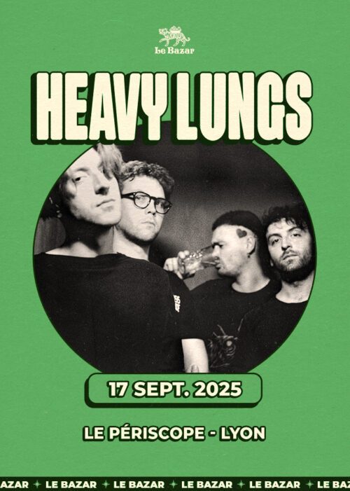 Heavy Lungs - Noise Rock Punk Indie, en concert au Périscope Lyon le 17 septembre 2025. Concert Chanson Pop Rock avec Le Bazar : agenda et billetterie, tickets Totaal Rez, les concerts à lyon.