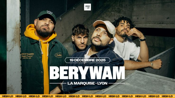 Berywam en concert Rap le 19 décembre 2025 à La Marquise à Lyon. Tous nos concerts rap High-lo sur Totaal Rez, agenda et billetterie, tickets, les concerts à lyon.