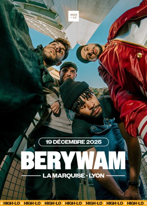 Berywam en concert Rap le 19 décembre 2025 à La Marquise à Lyon. Tous nos concerts rap High-lo sur Totaal Rez, agenda et billetterie, tickets, les concerts à lyon.