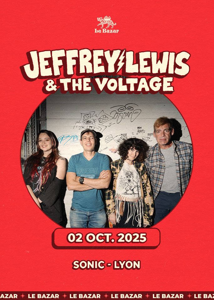 Jeffrey Lewis & The Voltage en concert à Lyon 2 octobre 2025 Sonic billetterie places tickets meilleurs concerts à Lyon agenda sorties Le Bazar Totaal Rez Indie Rock Folk