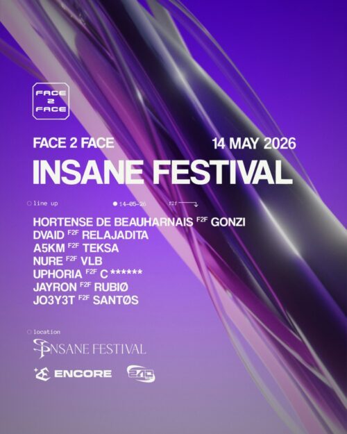FACE 2 FACE x INSANE : Teksa, A5KM, Jayron, Hortense De Beauharnais and more à APT, billetterie, festival mai 2026