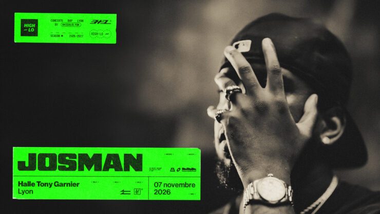 Josman en concert Rap le 7 novembre 2026 à la Halle Tony Garnier à Lyon. Tous nos concerts rap High-lo sur Totaal Rez, agenda et billetterie, tickets, les concerts à lyon.