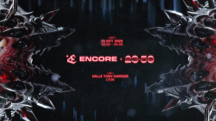 Soirée techno encore x 23:59 à la Halle Tony Garnier, Lyon : 25 juillet 2026. Soirée présentée par Encore Billetterie disponible sur shotgun.