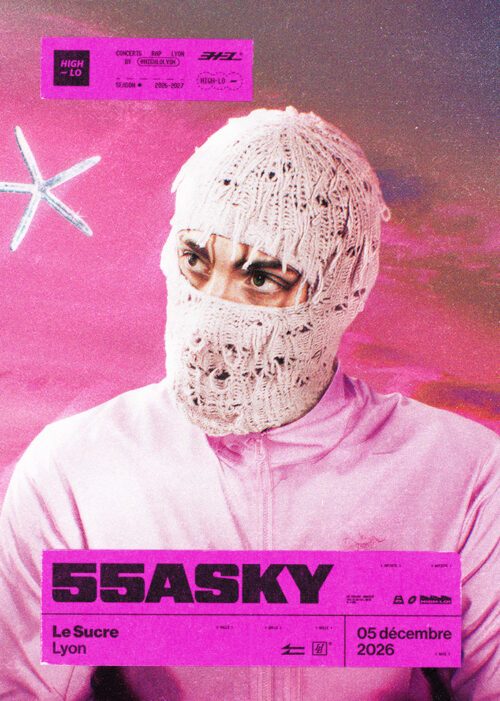 55ASKY en concert Rap le 5 décembre 2026 au Sucre Lyon. Tous nos concerts rap High-lo sur Totaal Rez, agenda et billetterie, tickets, les concerts à lyon.