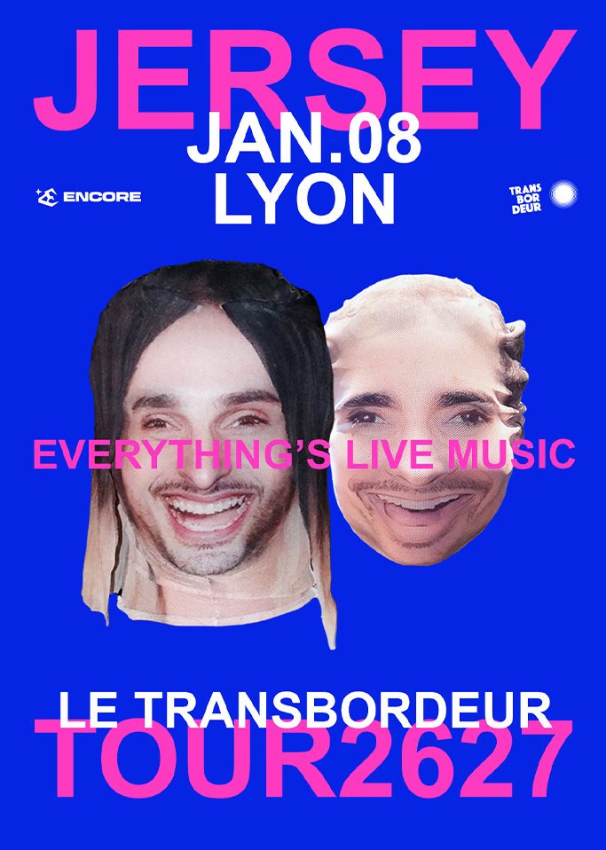 JERSEY en concert à Villeurbanne - Le Transbordeur - le 08 janvier 2027. Elctro Encore : agenda et billetterie electro techno réserver billets tickets Totaal Rez concerts à lyon