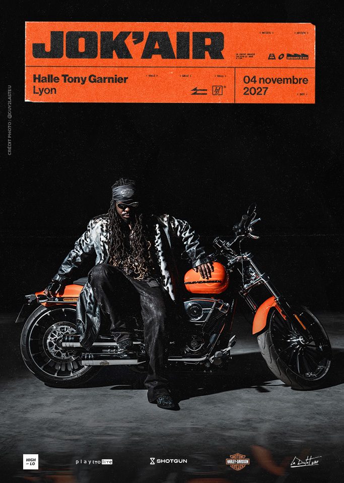 Jok'Air en concert Rap le 4 novembre 2027 à la Halle Tony Garnier à Lyon. Tous nos concerts rap High-lo sur Totaal Rez, agenda et billetterie, tickets, les concerts à lyon.