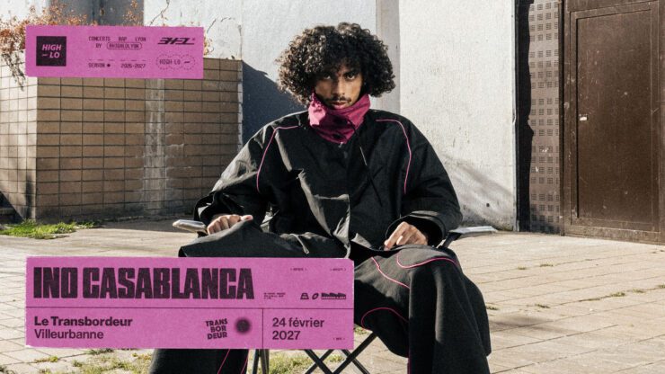Ino Casablanca en concert au Transbordeur, Lyon le 24 février 2027. Un concert rap présenté par High-lo, billetterie disponible sur Shotgun