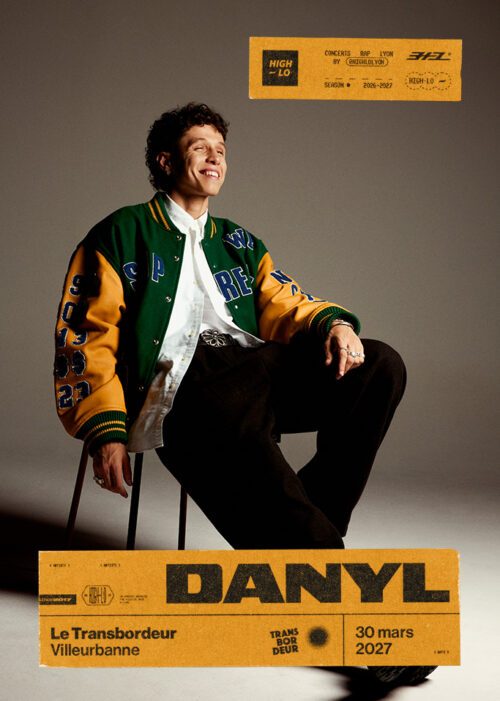 Danyl en concert au Transbordeur, Lyon le 30 mars 2026. Un concert rap présenté par High-lo, billetterie disponible sur Shotgun